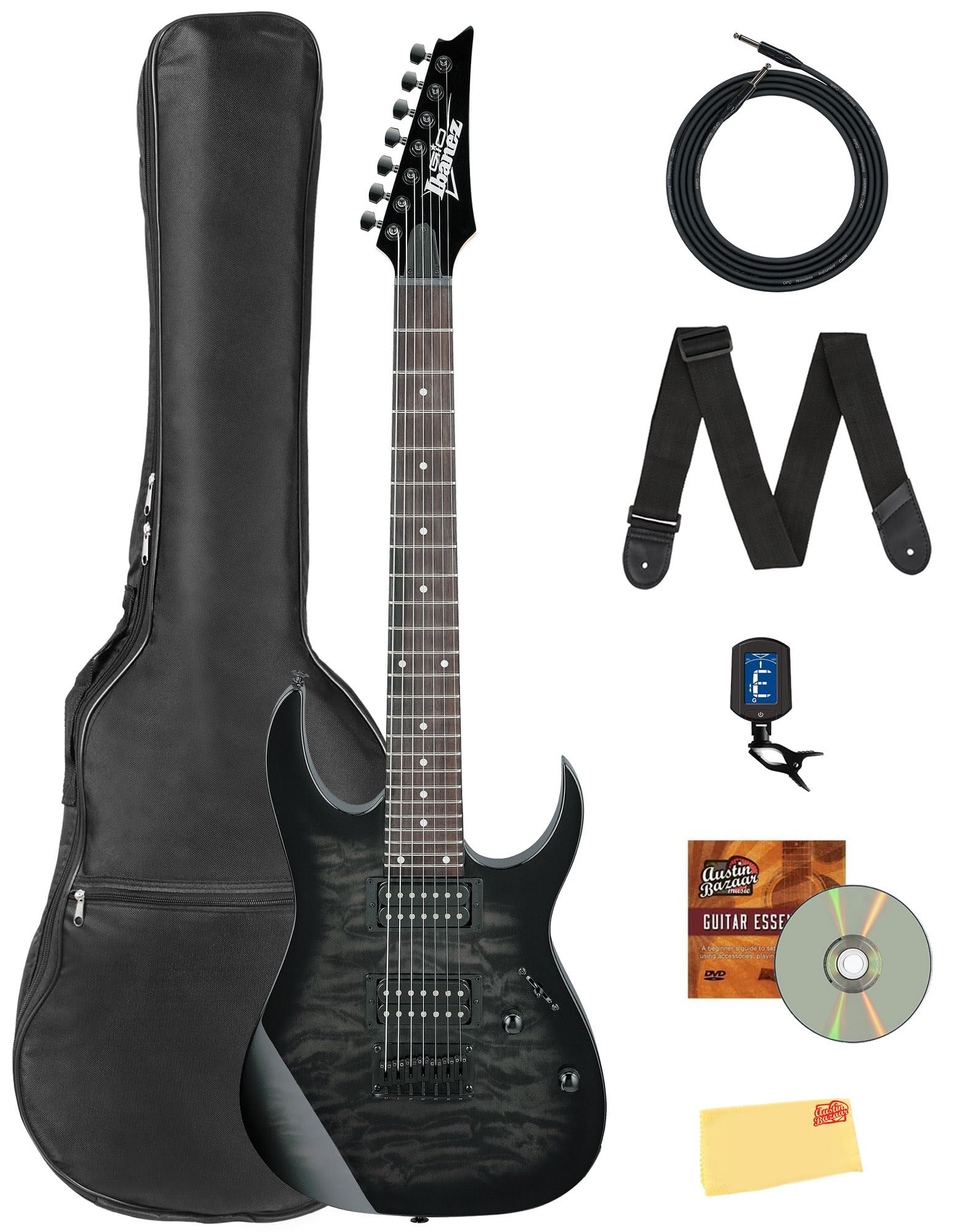 Amazon.com: Ibanez GRG7221QA RG Gio 7-String Electric Guitar